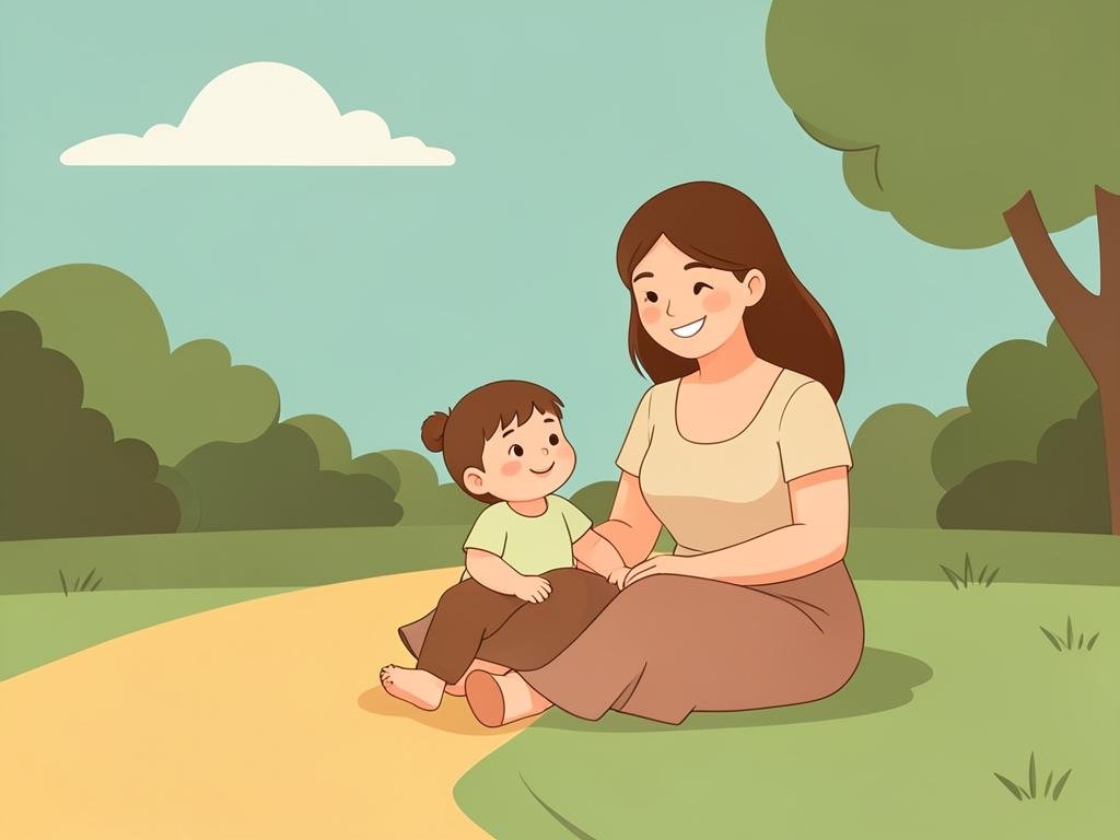 Mãe e criança juntas ao ar livre